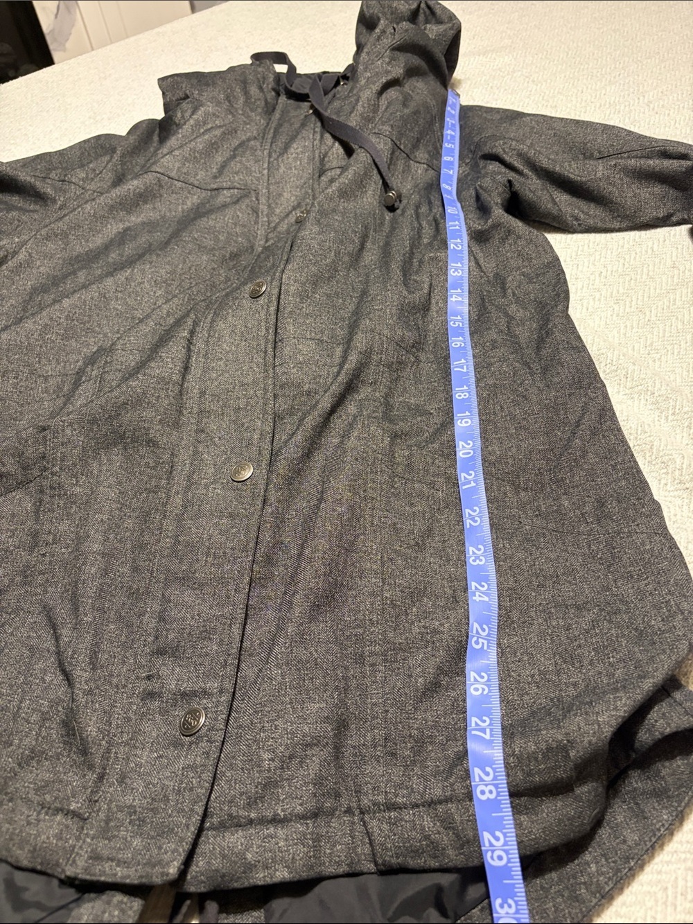 PGD Women's Hooded Long Coat - Charcoal Gray.  Size Medium - Picture 5 of 7